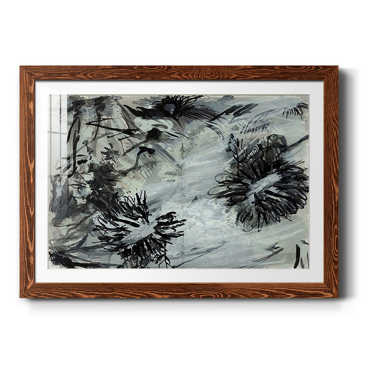 Black & White Chinois I - Barnwood Framed Art Print