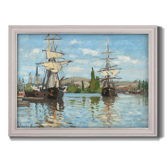 Ships Riding on the Seine - Ornate Framed Canvas Print