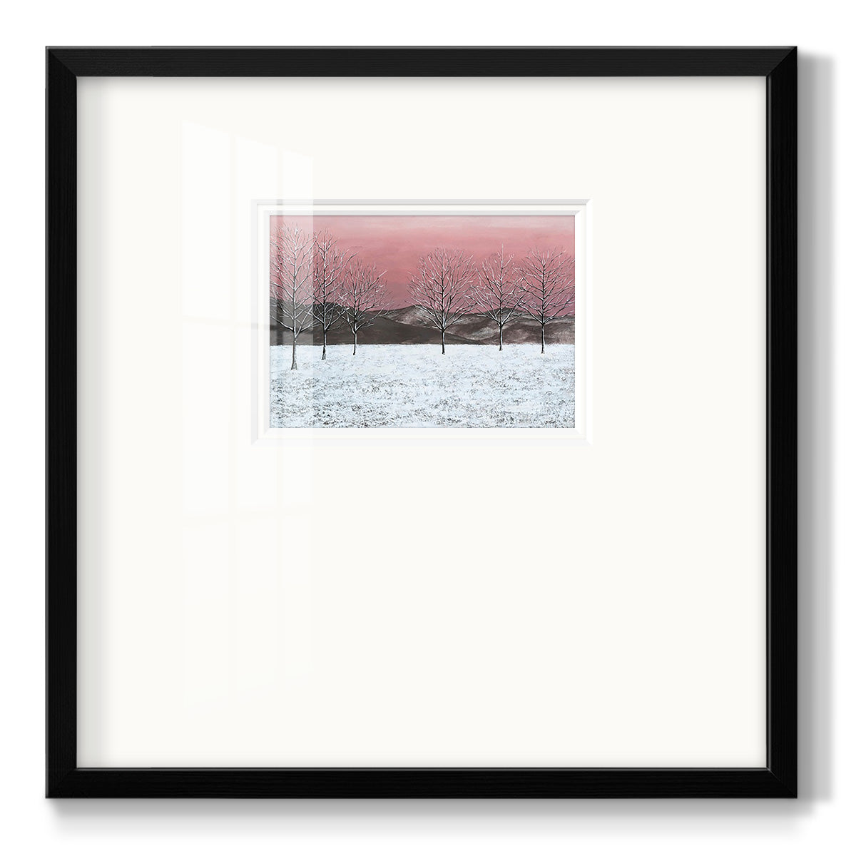 Sunset Snowfall I - Double Matboard Framed Print