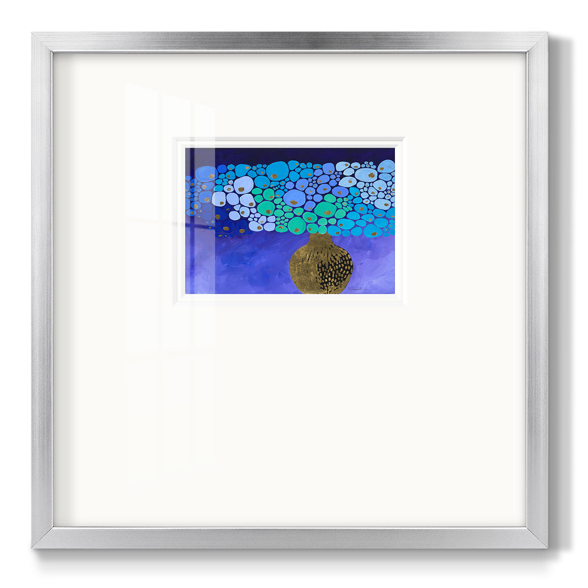 Blue Poppies II Premium Framed Print Double Matboard