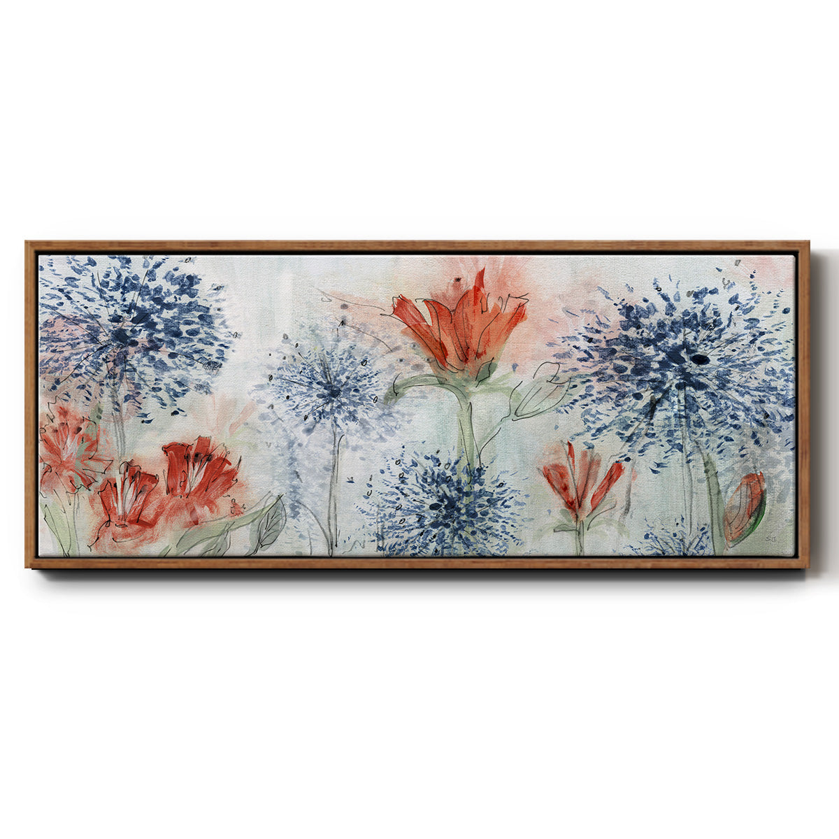 Tiger Lily Field - Floater Framed Canvas Print