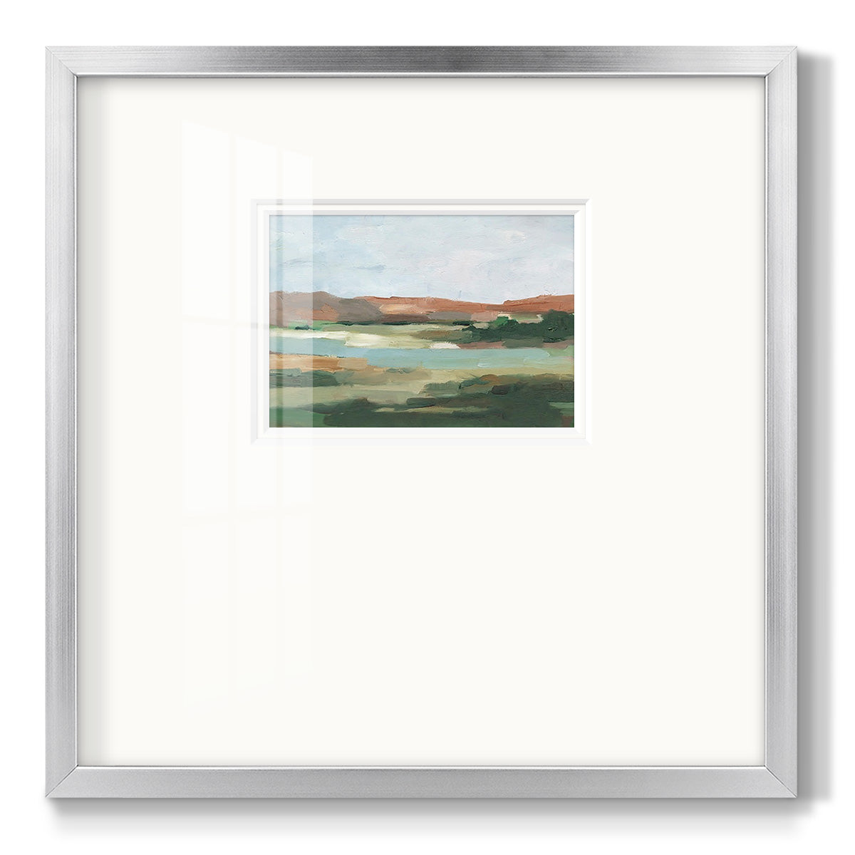 Autumn River Crossing I - Double Matboard Framed Print