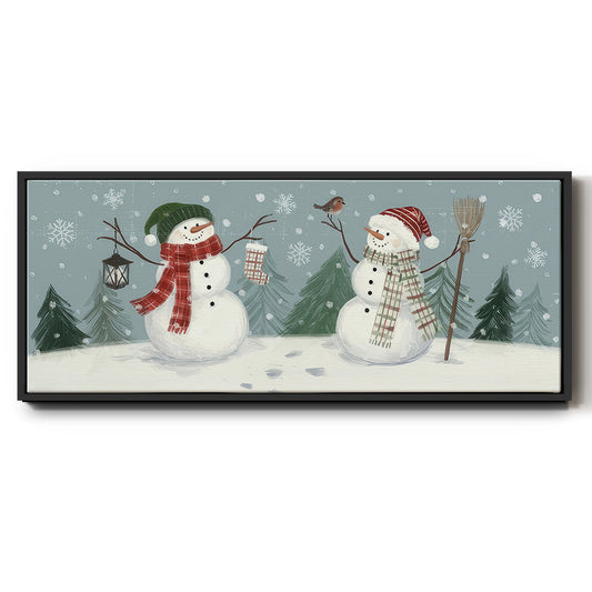 Snowmen VI - Floater Framed Canvas Print