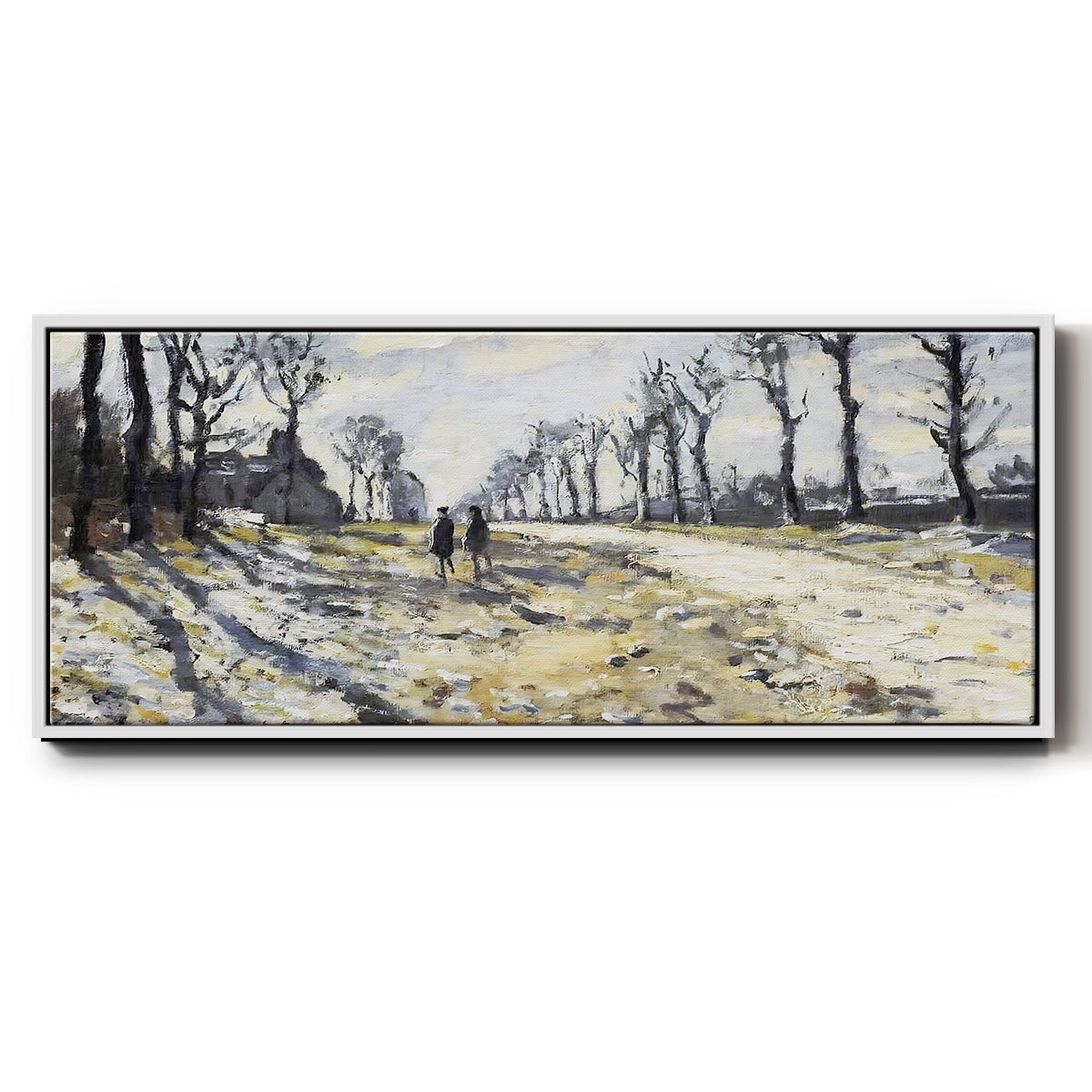 The Road, Effect of Snow at Sunset, 1869 - Floater Framed Canvas Print