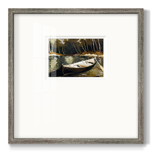 Canoe in the Woods Premium Framed Print Double Matboard