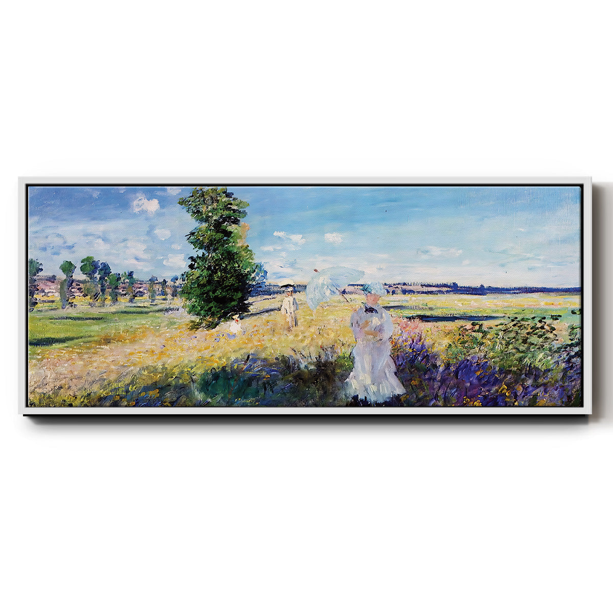 The Promenade, Argenteuil, 1875 - Floater Framed Canvas Print