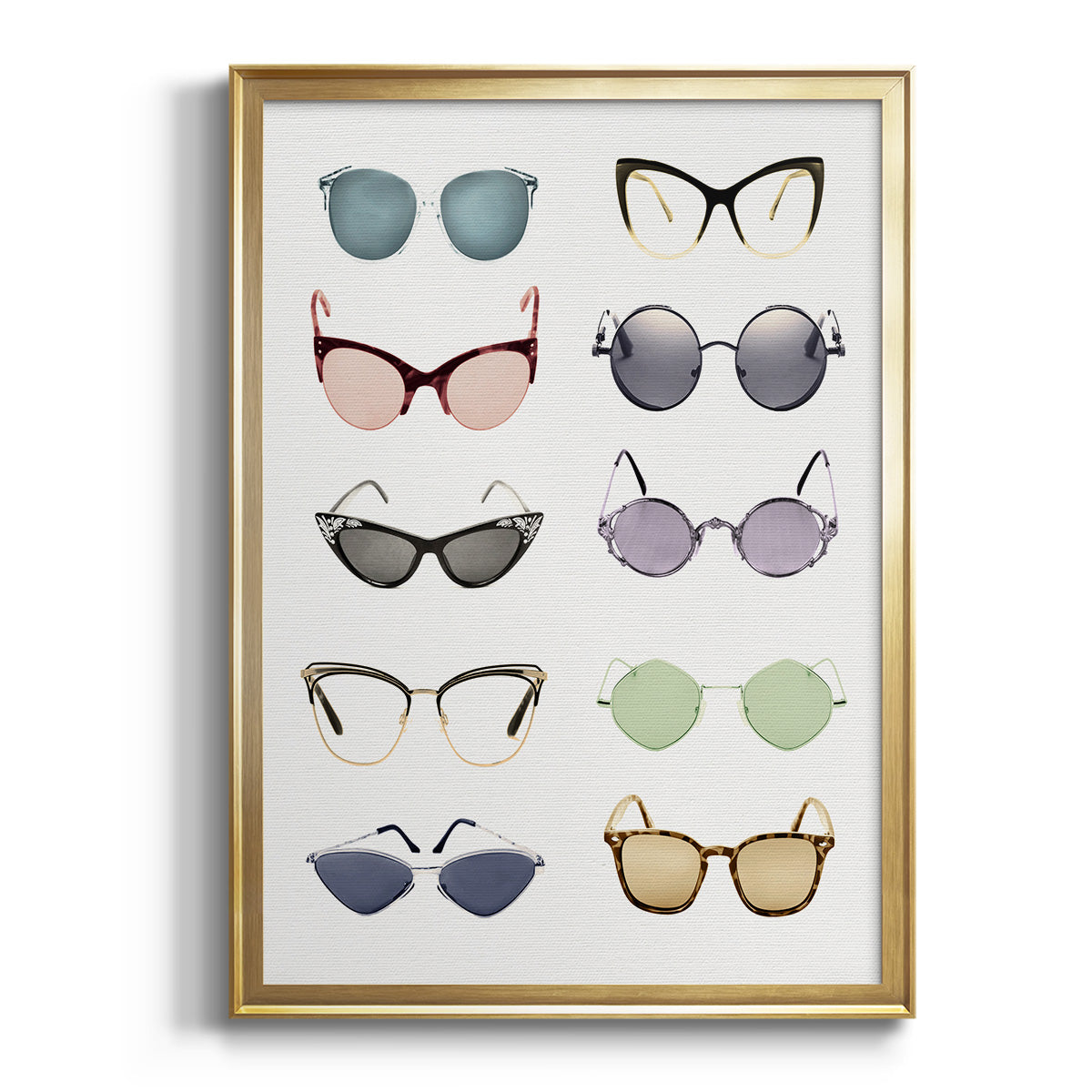 Vintage Glasses I - Modern Framed Canvas Print