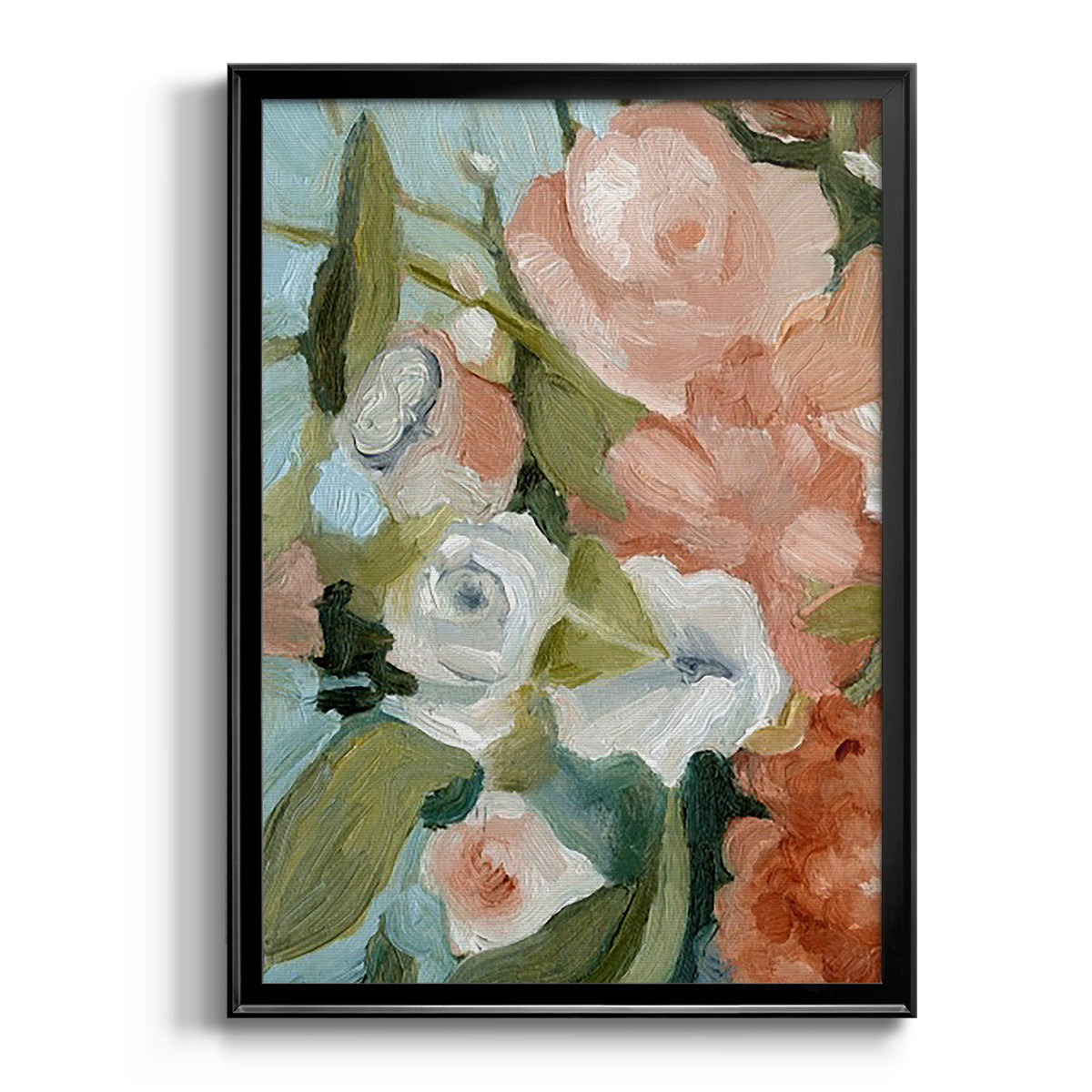 Bouquet Scatter II - Modern Framed Canvas Print