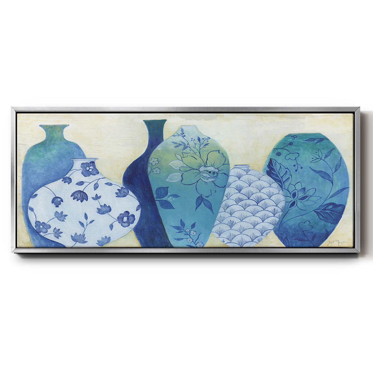 Chinoiserie Home - Floater Framed Canvas Print
