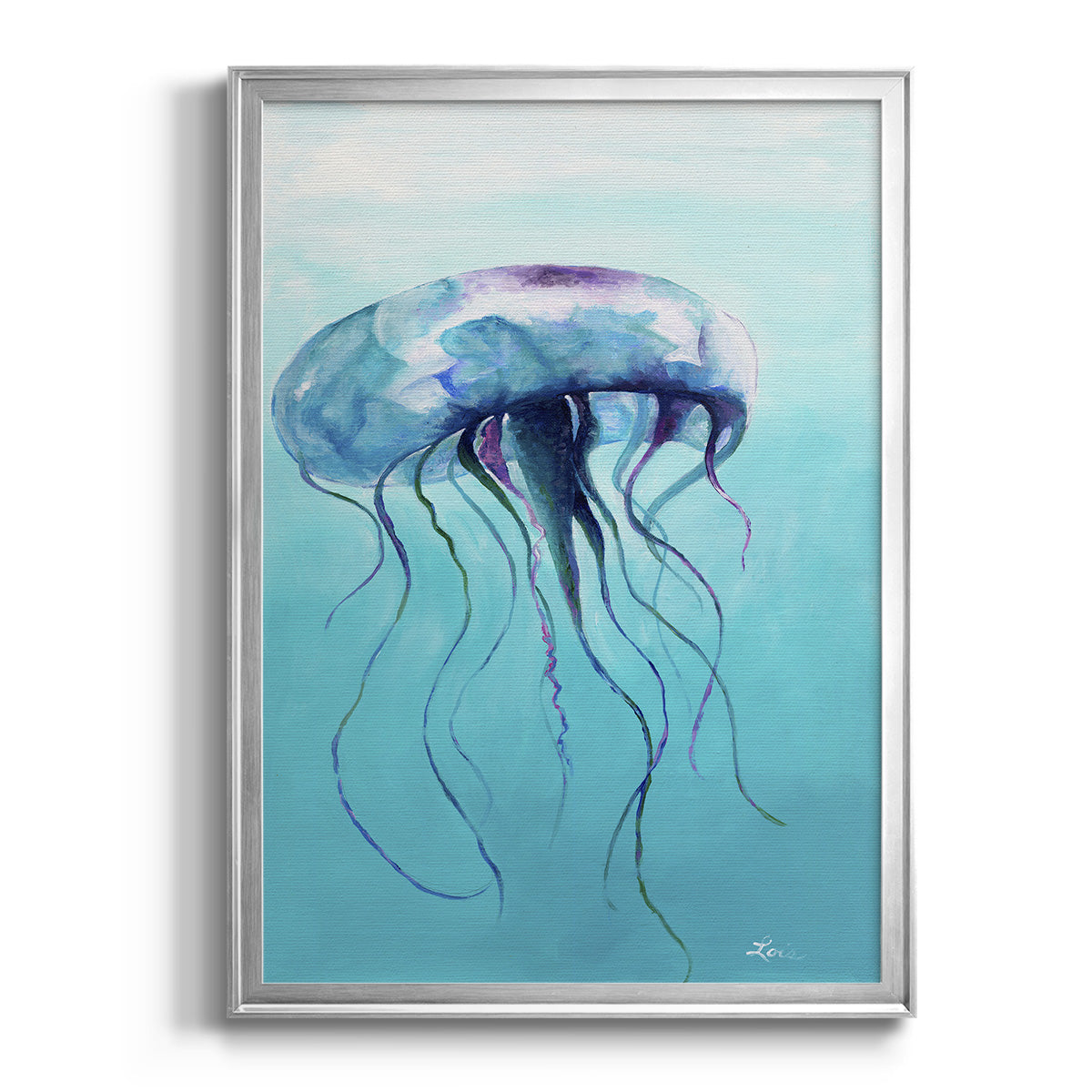 Jelly Fish - Modern Framed Canvas Print