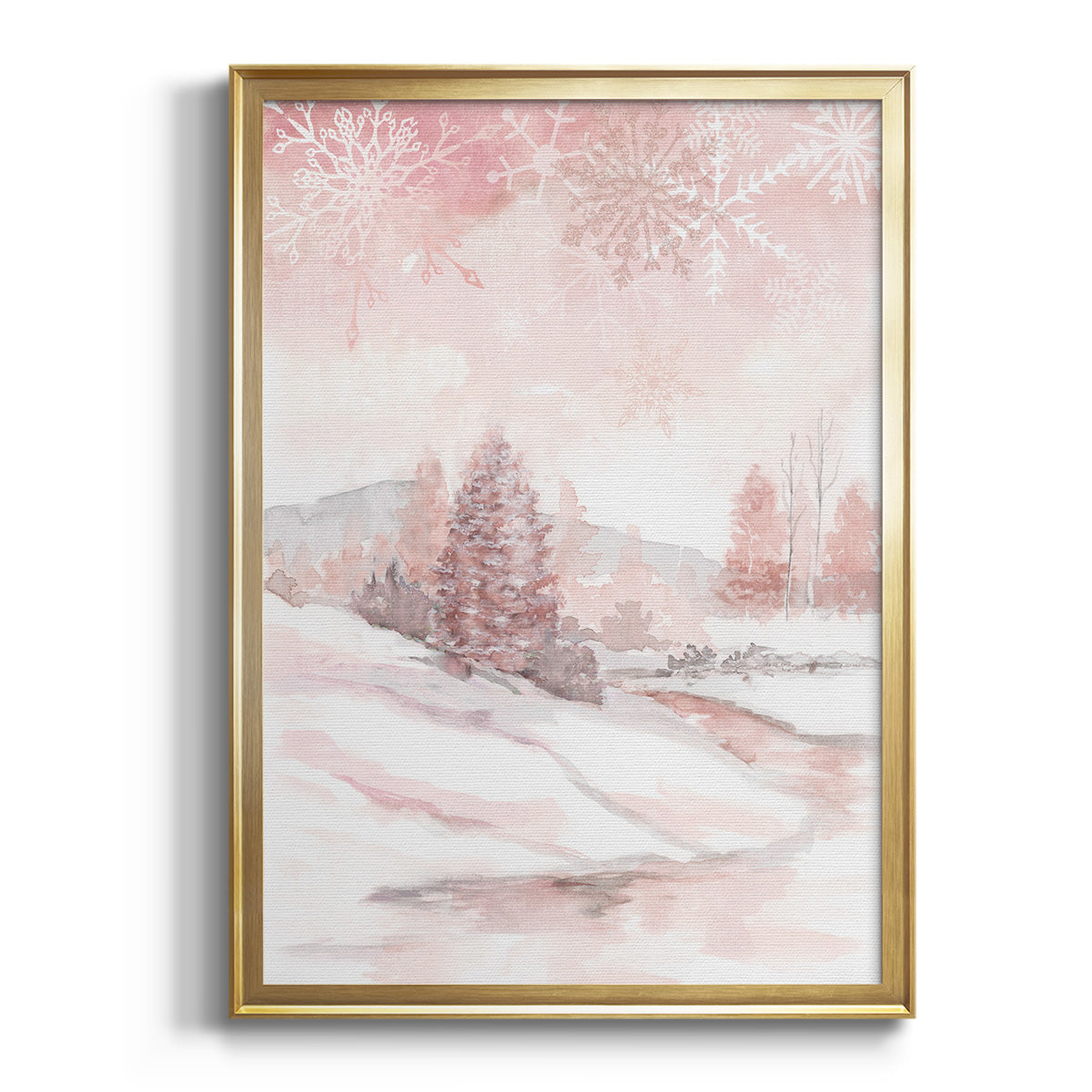 Blush Winter - Modern Framed Canvas Print