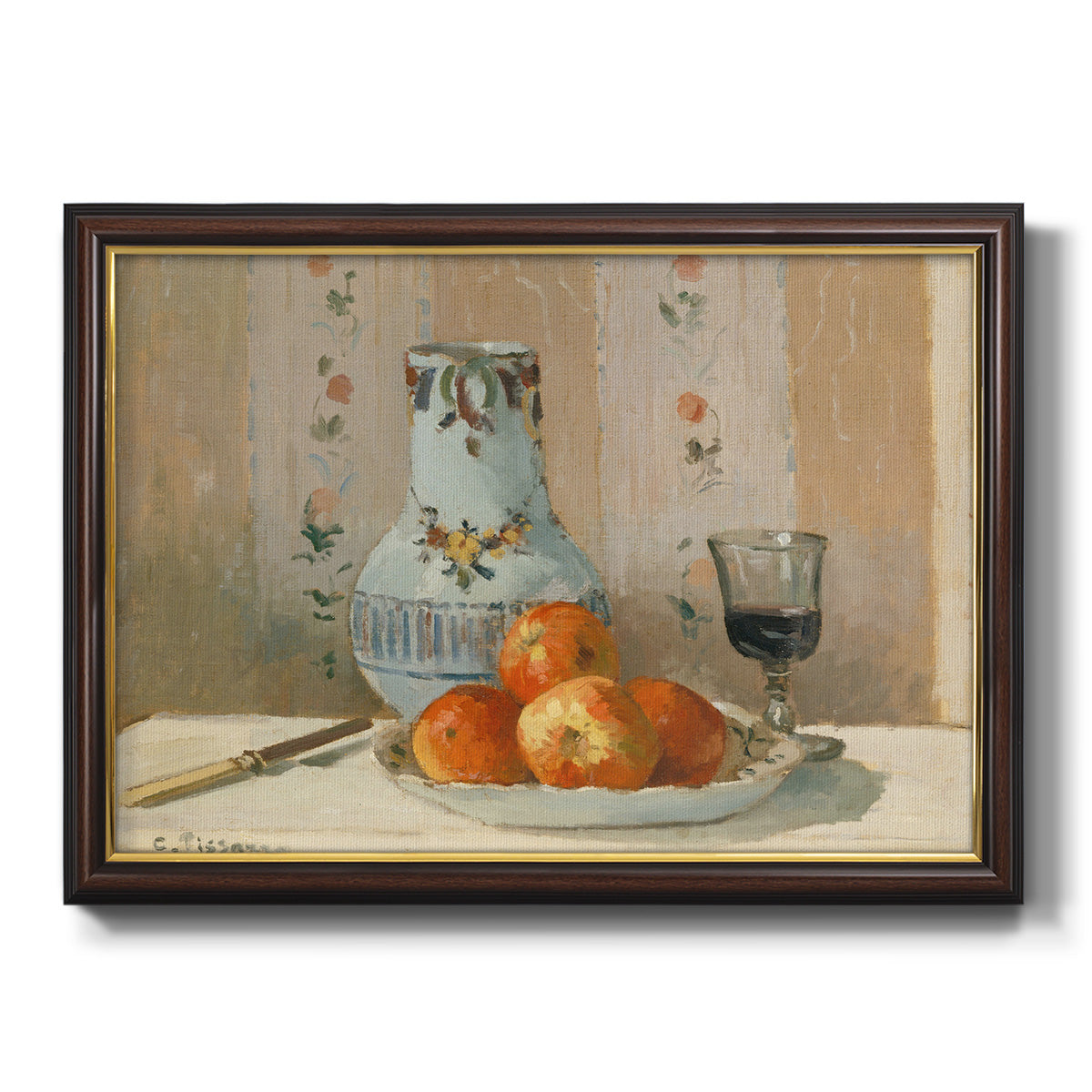 Still Life with Apples and Pitcher Premium Framed Canvas- Ready to Hang