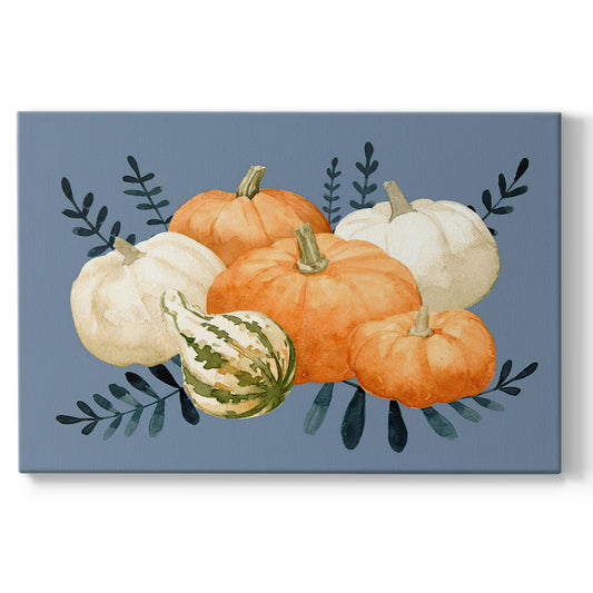 Autumn Orange & Blues I Premium Gallery Wrapped Canvas - Ready to Hang