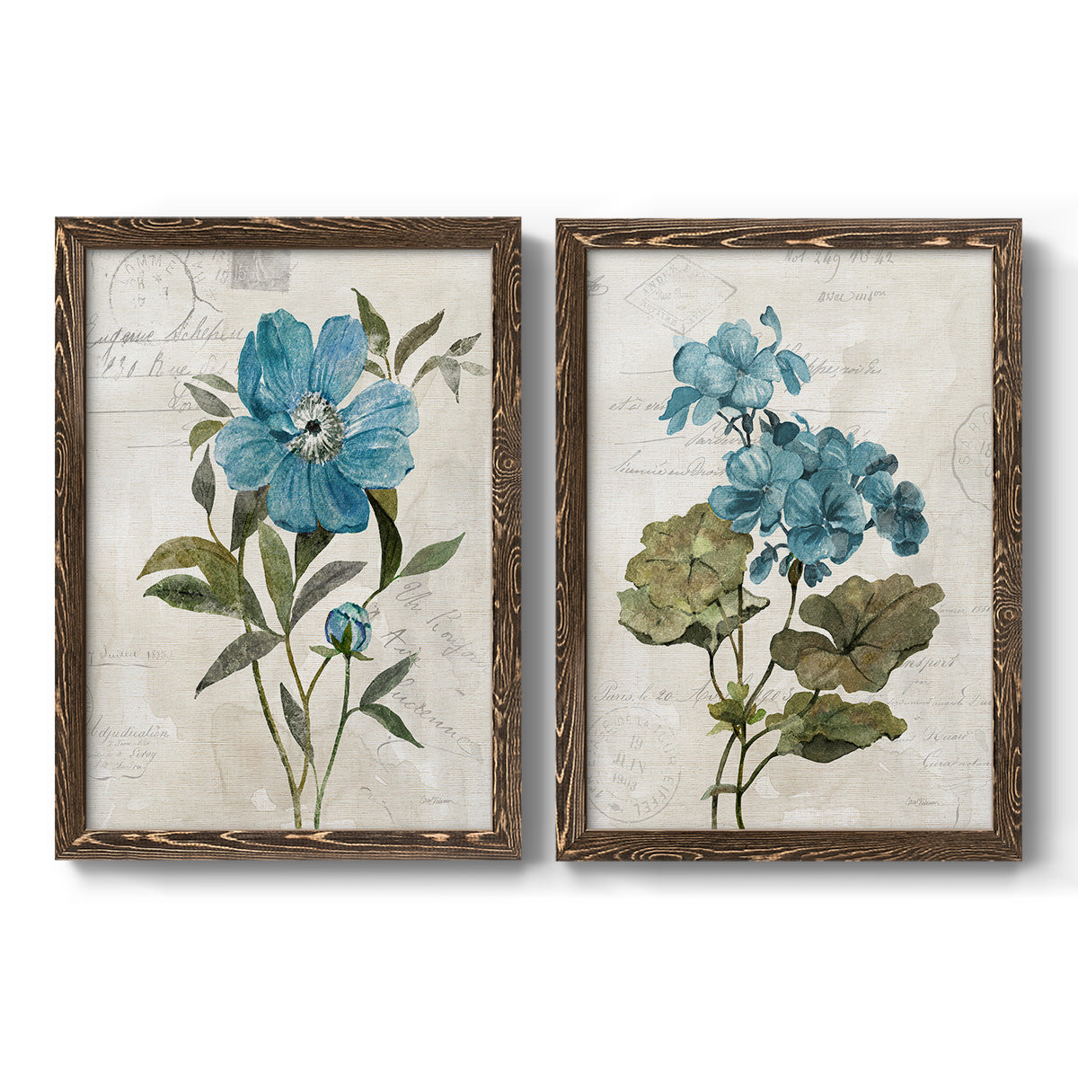 Linen Peony - Premium Framed Canvas 2 Piece Set - Ready to Hang