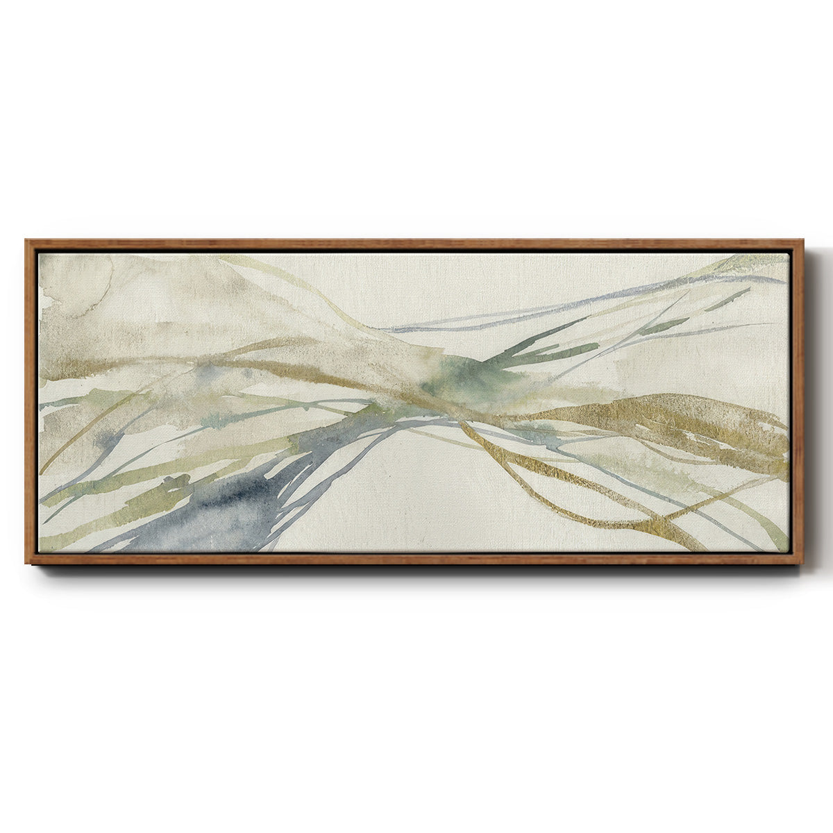 Watercolor Waves I - Floater Framed Canvas Print