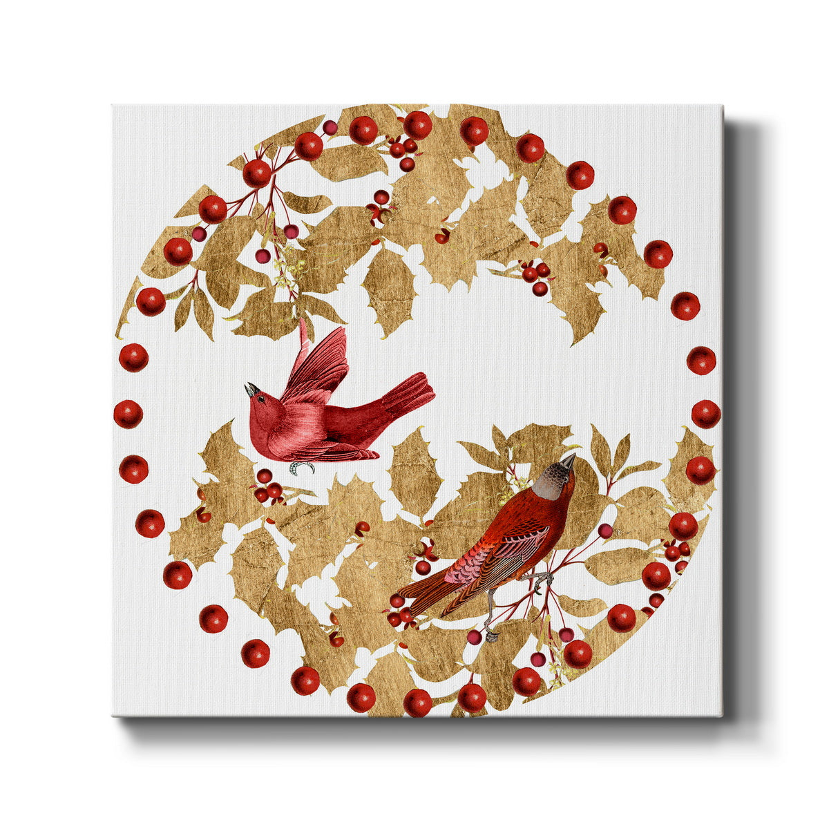 Red Bird Christmas Collection C-Premium Gallery Wrapped Canvas - Ready to Hang