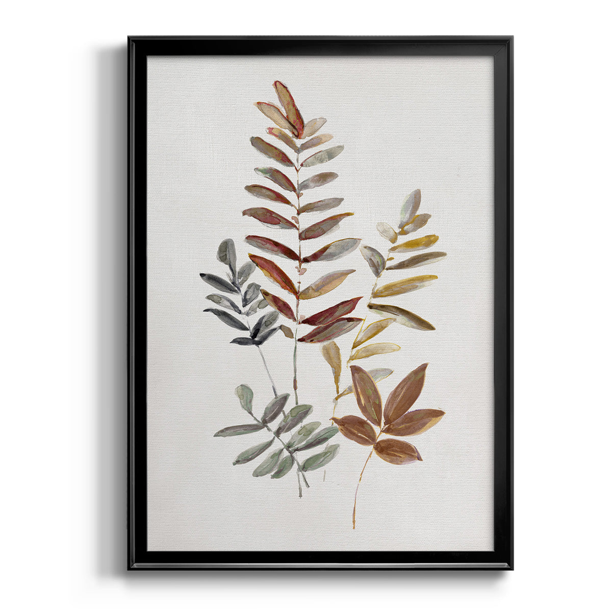 Autumn Leaves I - Modern Framed Canvas Print