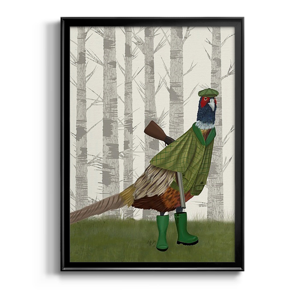 Pheasant Shooting Party 2 - Modern Framed Canvas Print