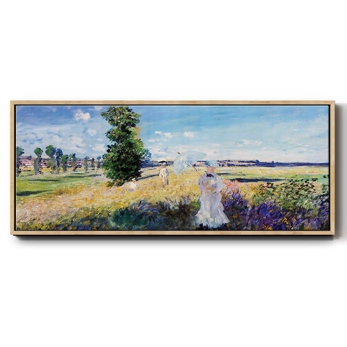 The Promenade, Argenteuil, 1875 - Floater Framed Canvas Print