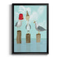 Silly Seagulls - Modern Framed Canvas Print