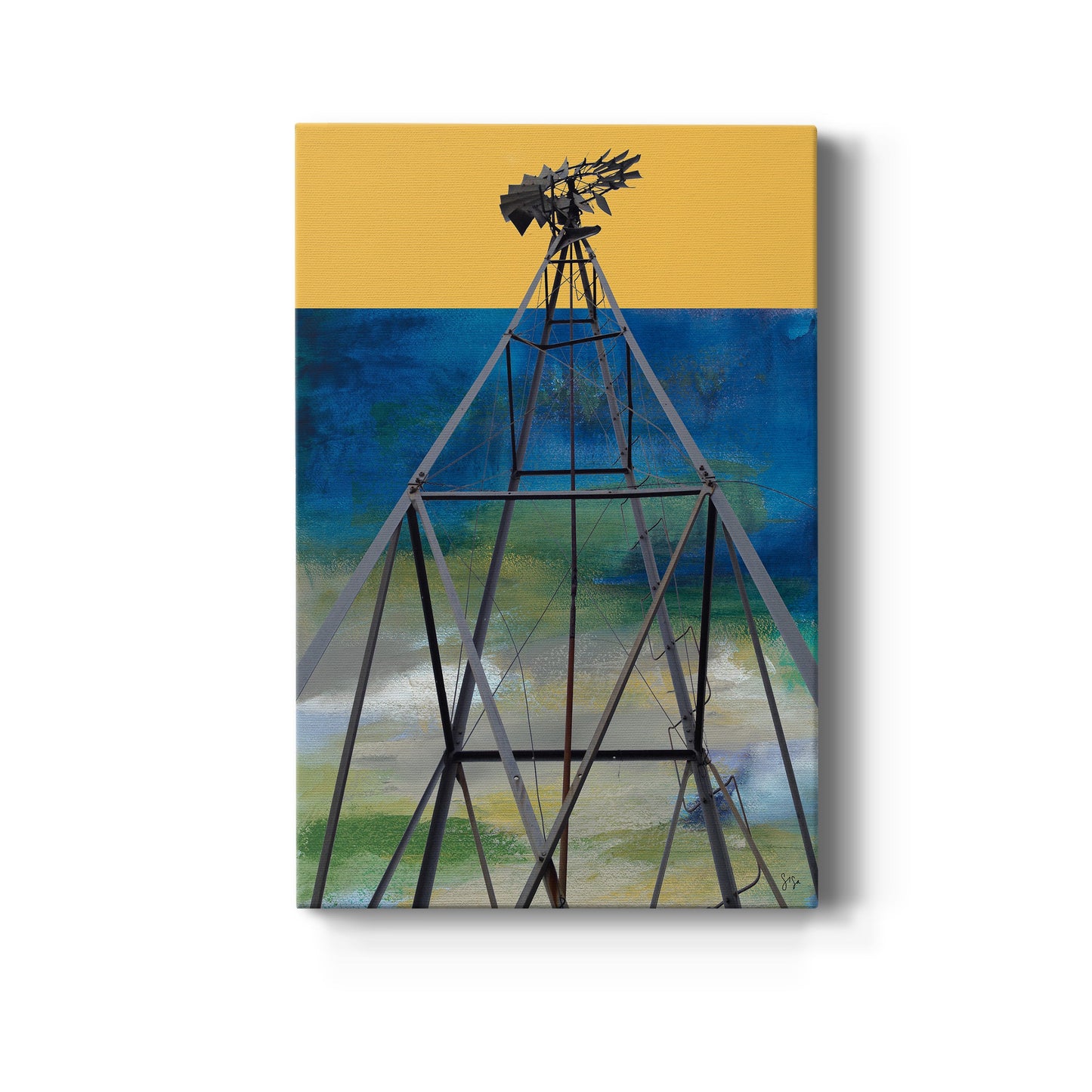 Windmill Abstract Premium Gallery Wrapped Canvas - Ready to Hang