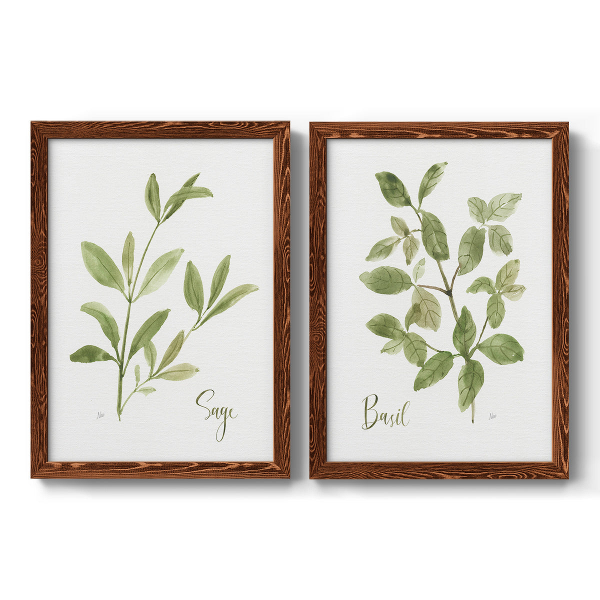 Herb Sage - Premium Framed Canvas 2 Piece Set - Ready to Hang