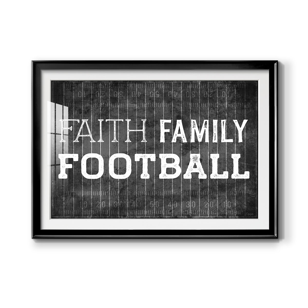 Faith Family Football - Modern Framed Art Print