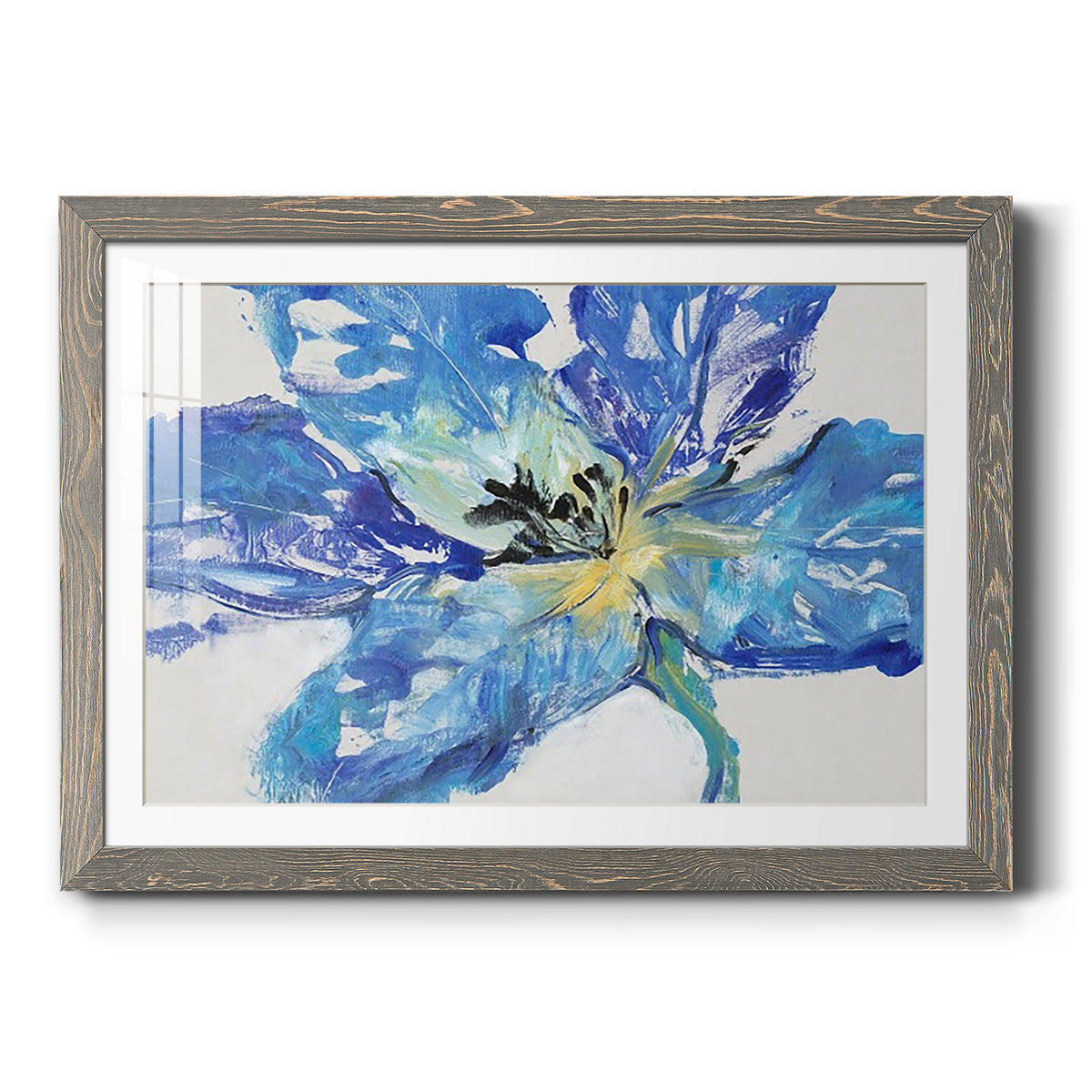 Fleur Bleue II - Barnwood Framed Art Print