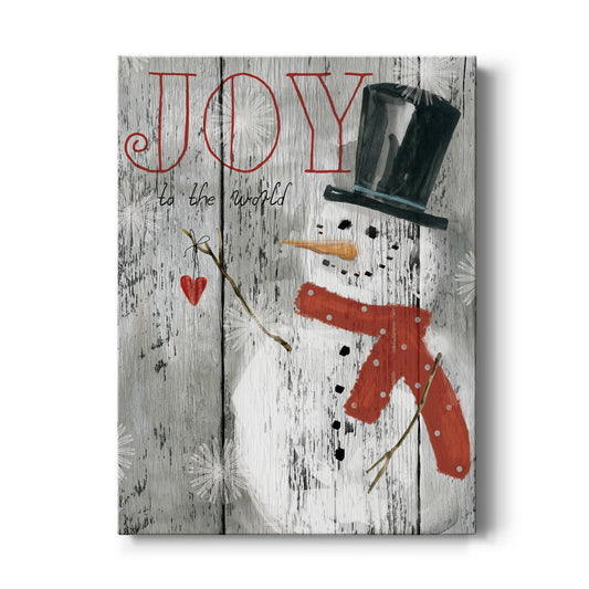 Joy To The World Snowman - Canvas Art Print