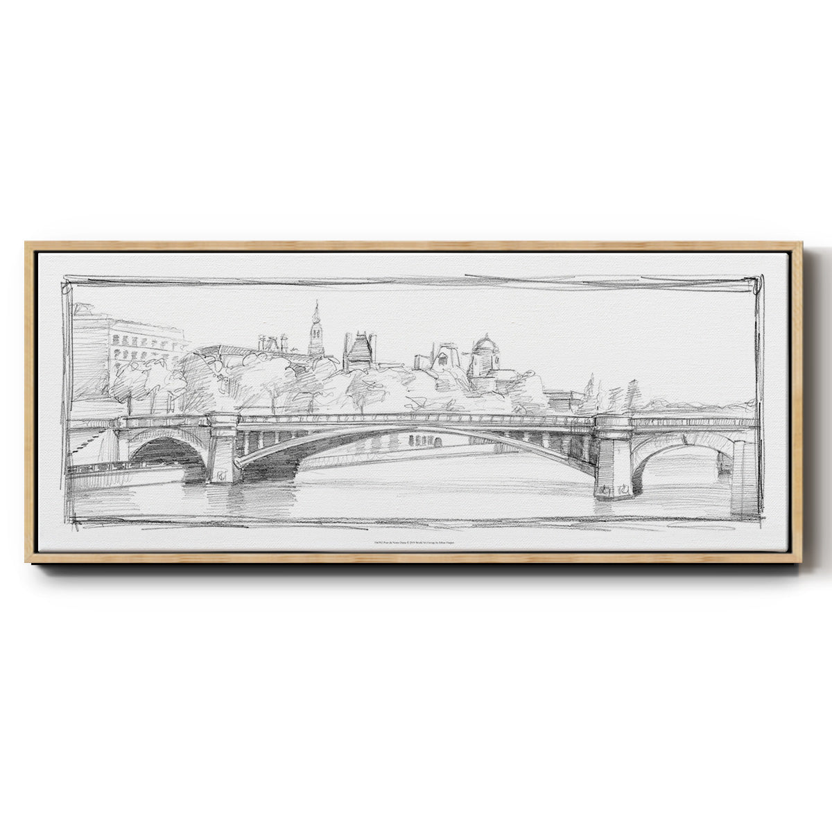 Pont de Notre Dame - Floater Framed Canvas Print