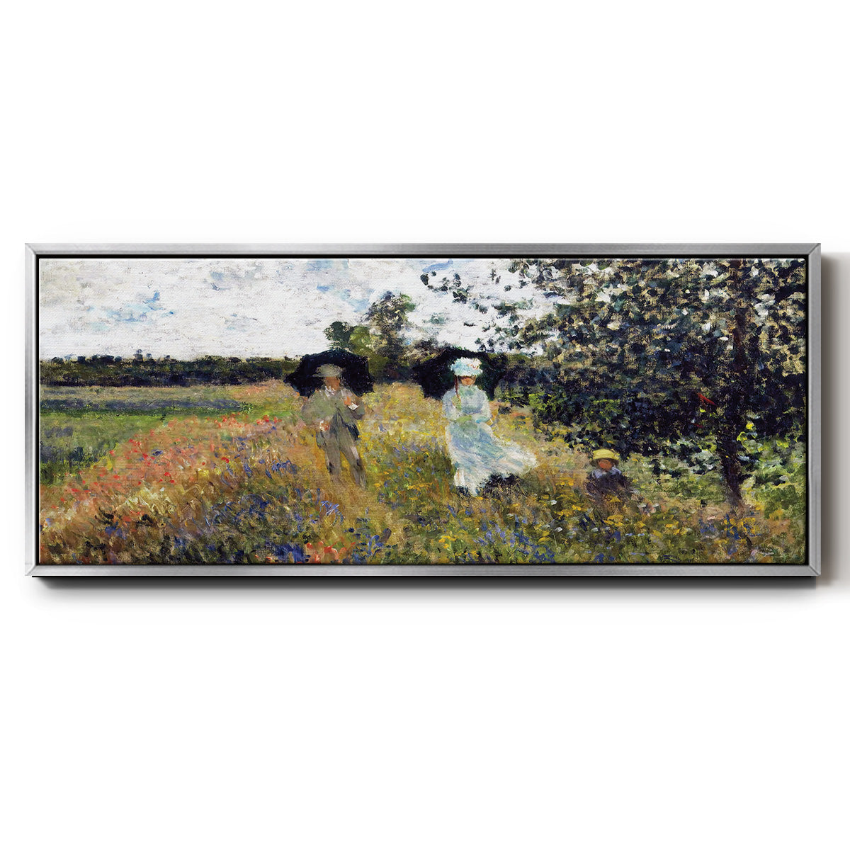 The Promenade Near Argenteuil, 1875 - Floater Framed Canvas Print