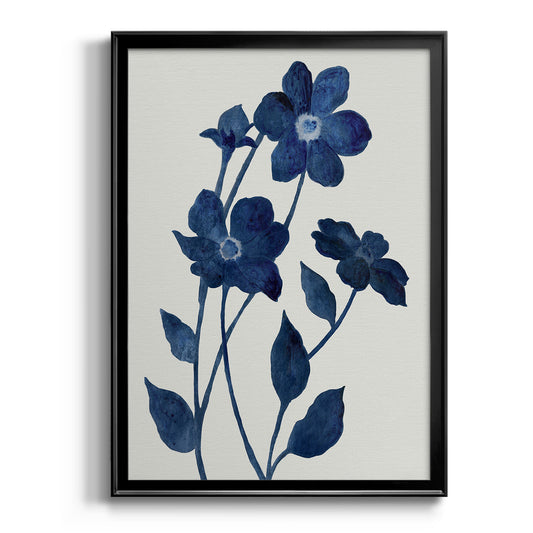 Indigo Bloom II - Modern Framed Canvas Print