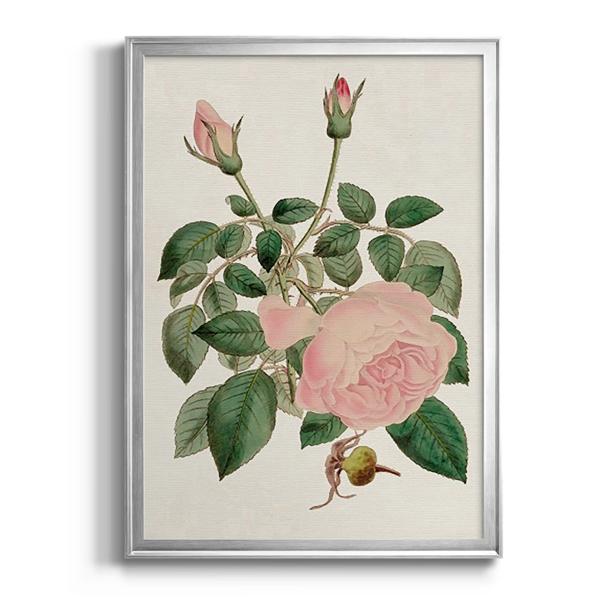 Pink Floral Mix II - Modern Framed Canvas Print