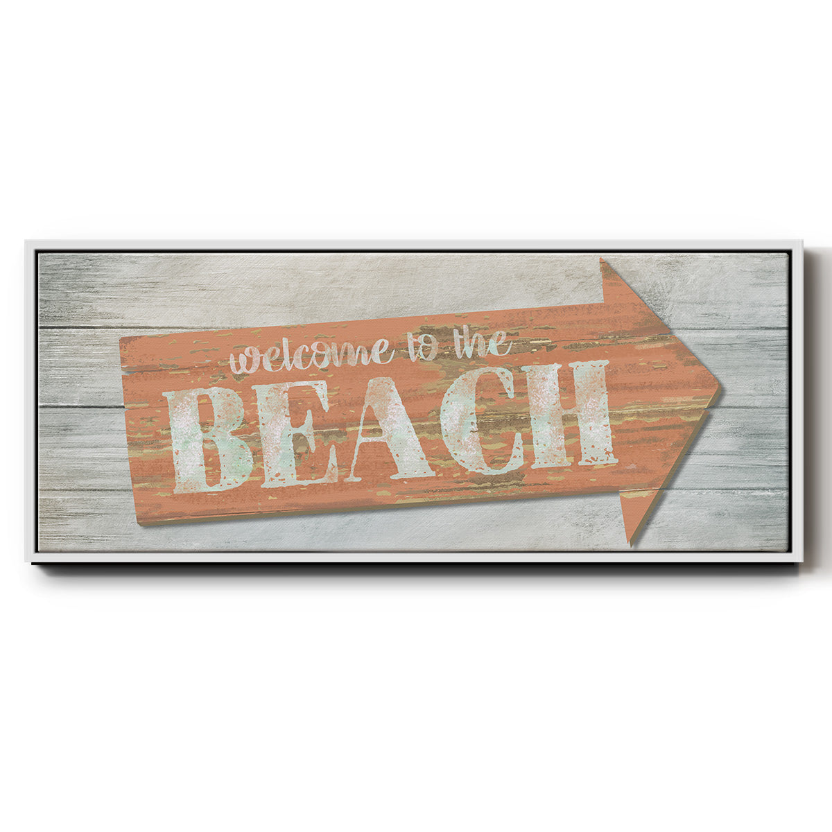Welcome to the Beach - Floater Framed Canvas Print