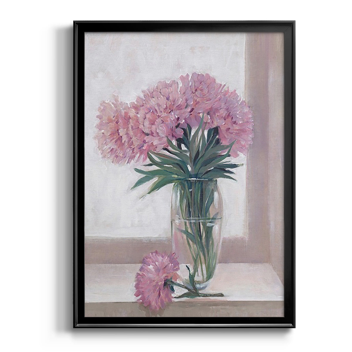 Windowsill Floral I - Modern Framed Canvas Print