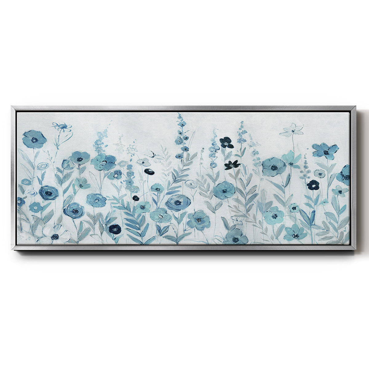Endless Field of Blue - Floater Framed Canvas Print