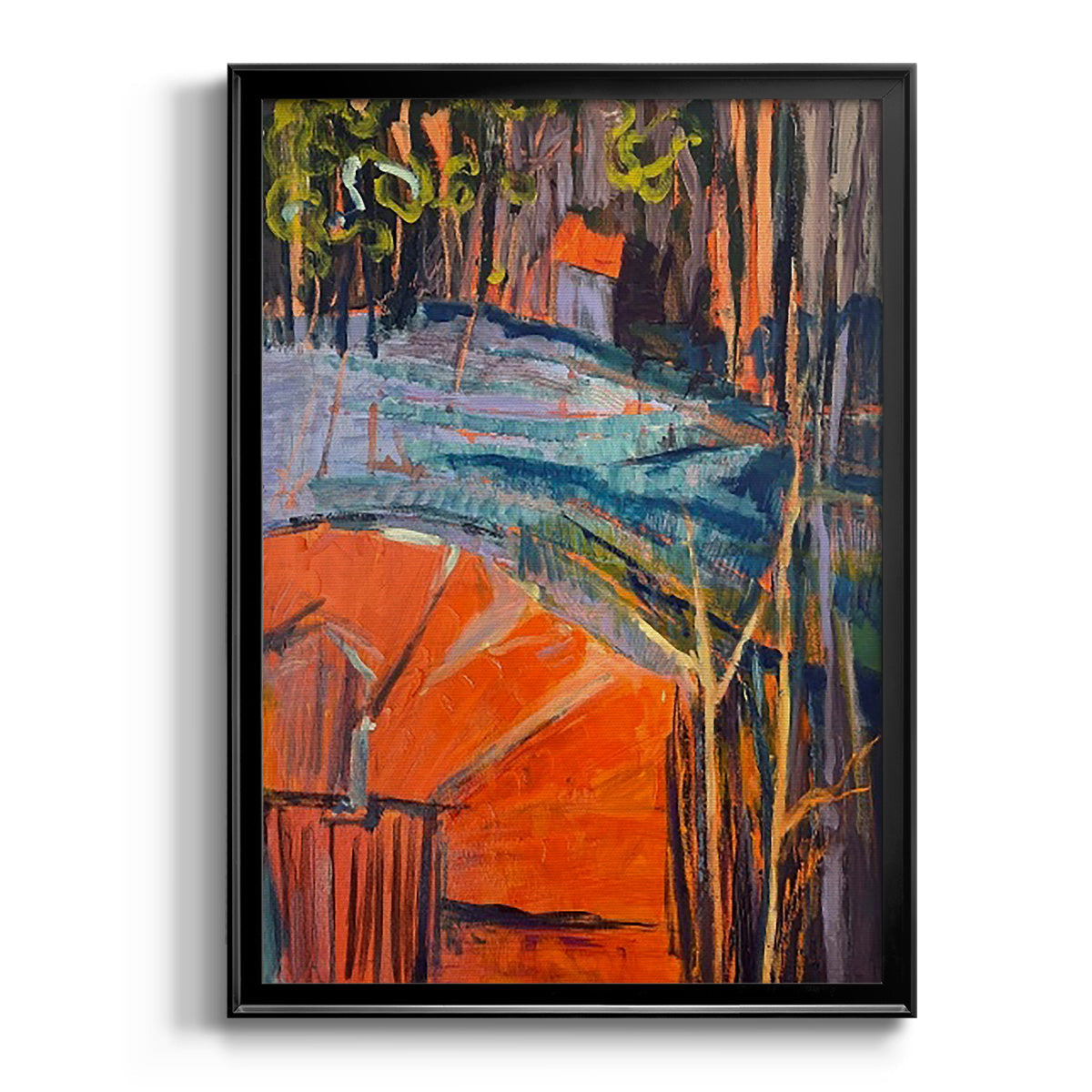 Cadmium Winter Solstice IV - Modern Framed Canvas Print