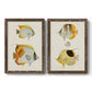 Yellow & Grey Fish I - Premium Framed Canvas 2 Piece Set - Ready to Hang