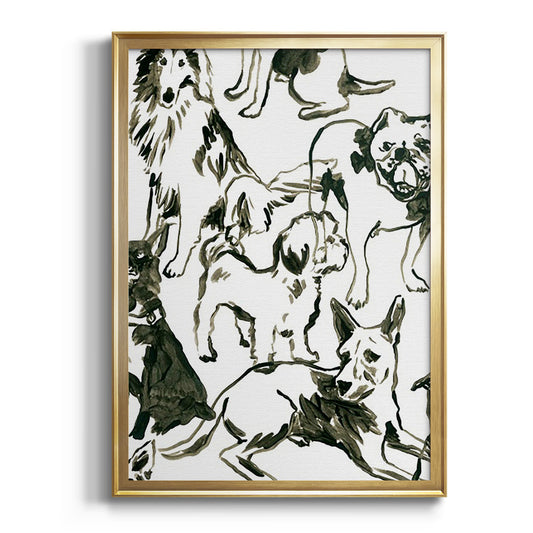 Canine Collage I - Modern Framed Canvas Print