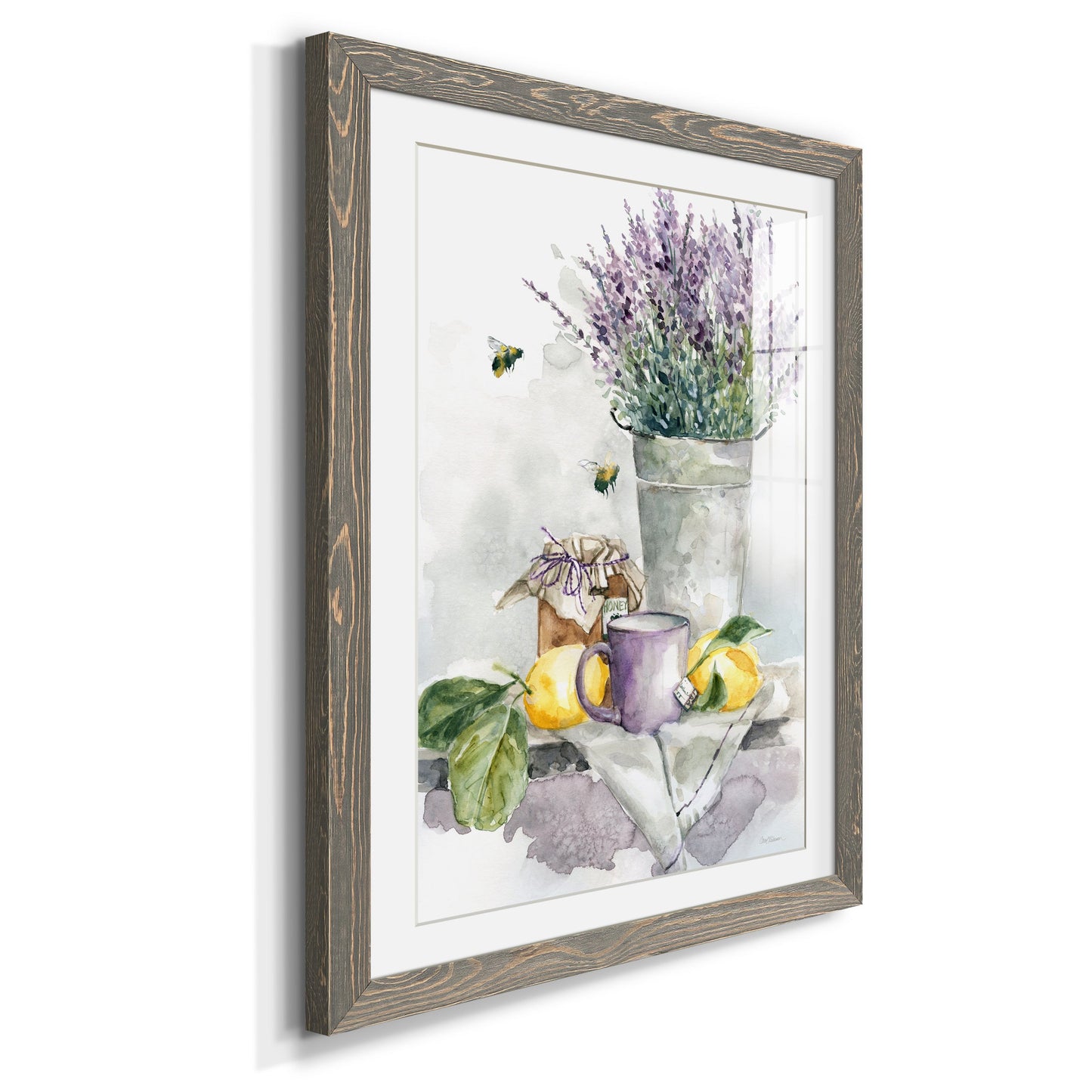 Lavender Lemon and Honey Tea - Premium Framed Print - Distressed Barnwood Frame - Ready to Hang