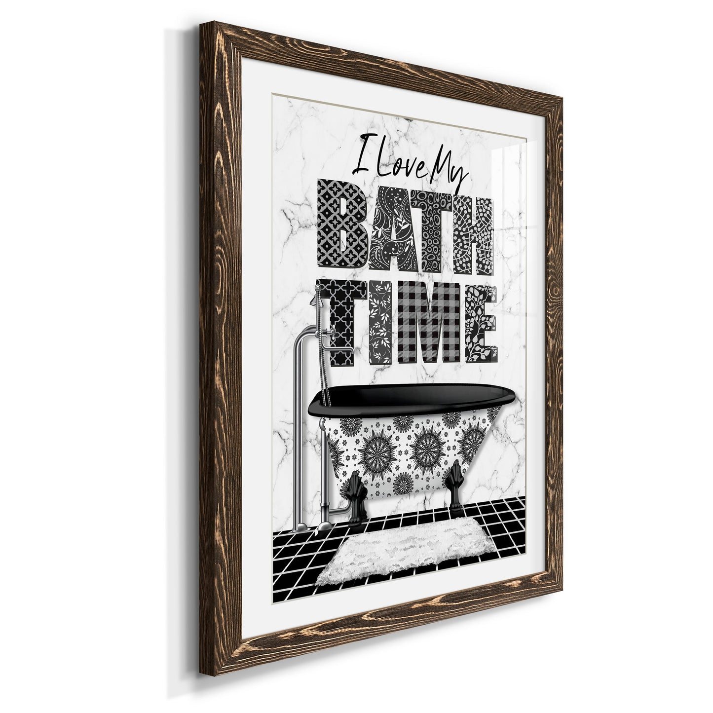 Bath Time - Premium Framed Print - Distressed Barnwood Frame - Ready to Hang