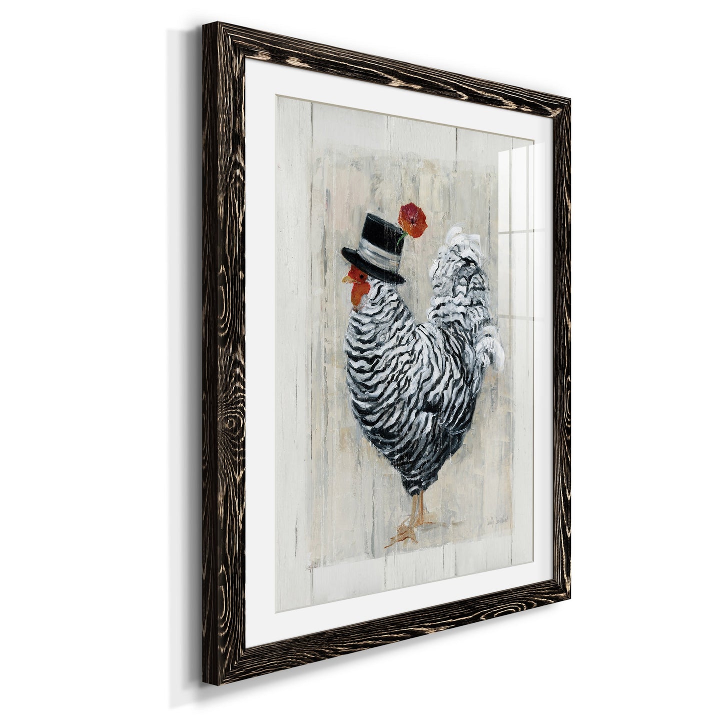 Sunday Best Rooster - Premium Framed Print - Distressed Barnwood Frame - Ready to Hang