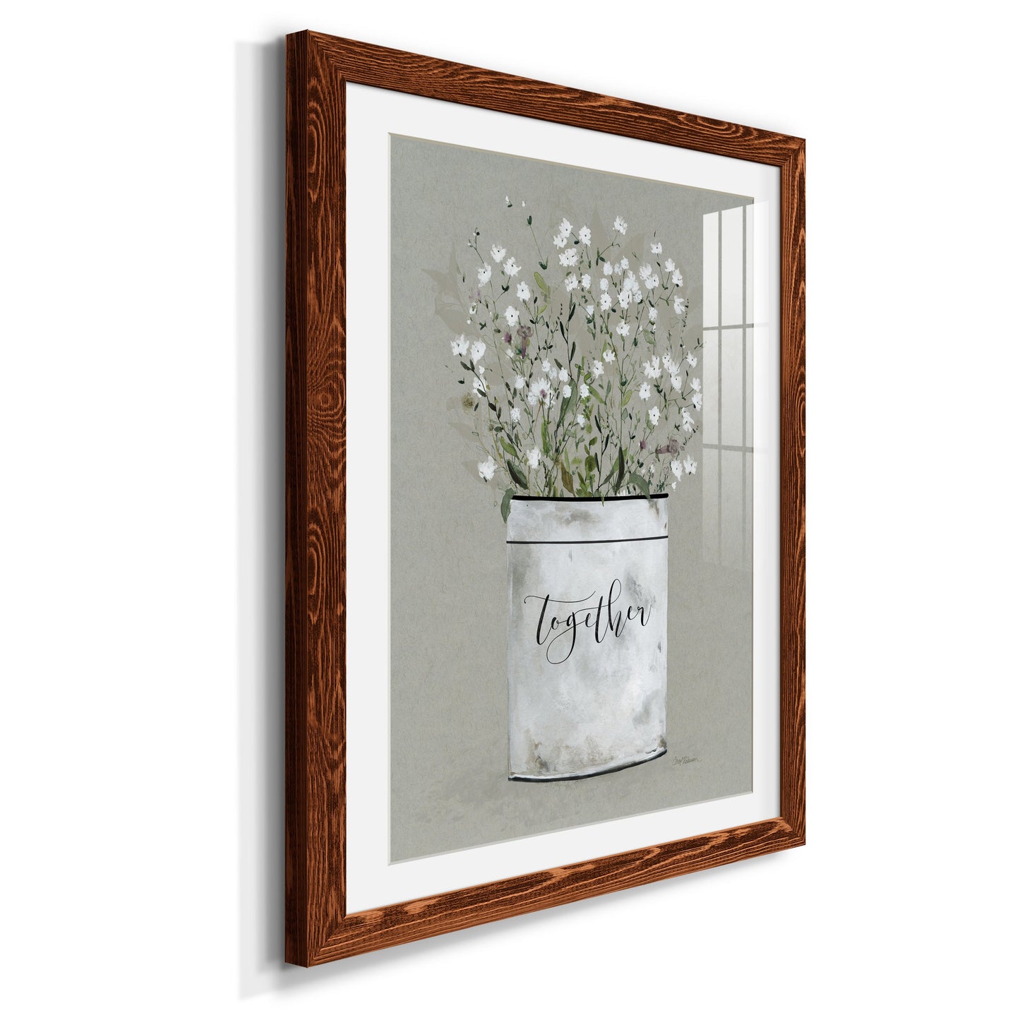 Bouquet of Grace Bucket Together - Premium Framed Print - Distressed Barnwood Frame - Ready to Hang