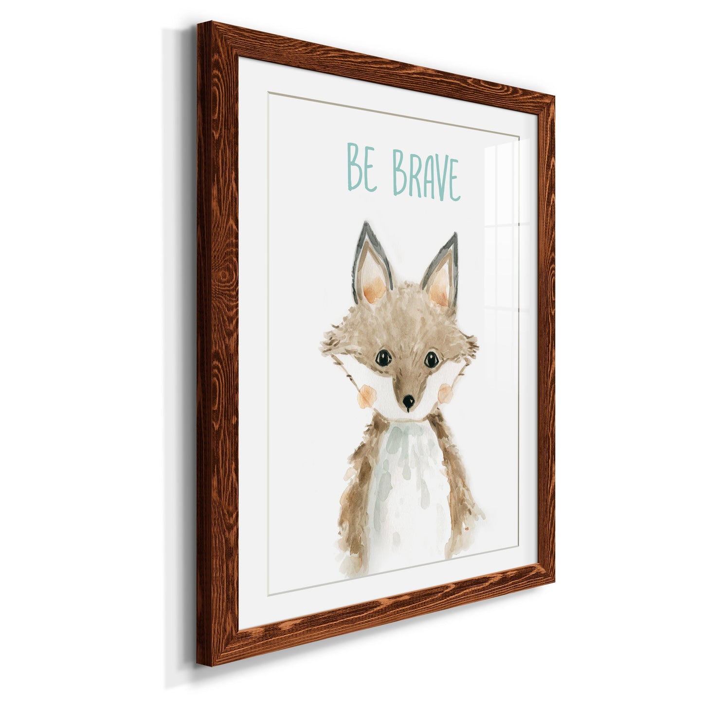 Be Brave Fox - Premium Framed Print - Distressed Barnwood Frame - Ready to Hang