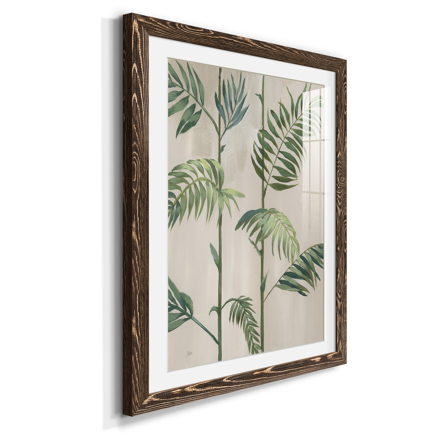 Modern Fronds I - Premium Framed Print - Distressed Barnwood Frame - Ready to Hang