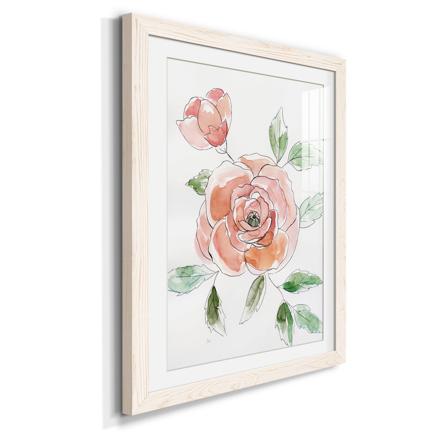 Rose Contour - Barnwood Framed Art Print