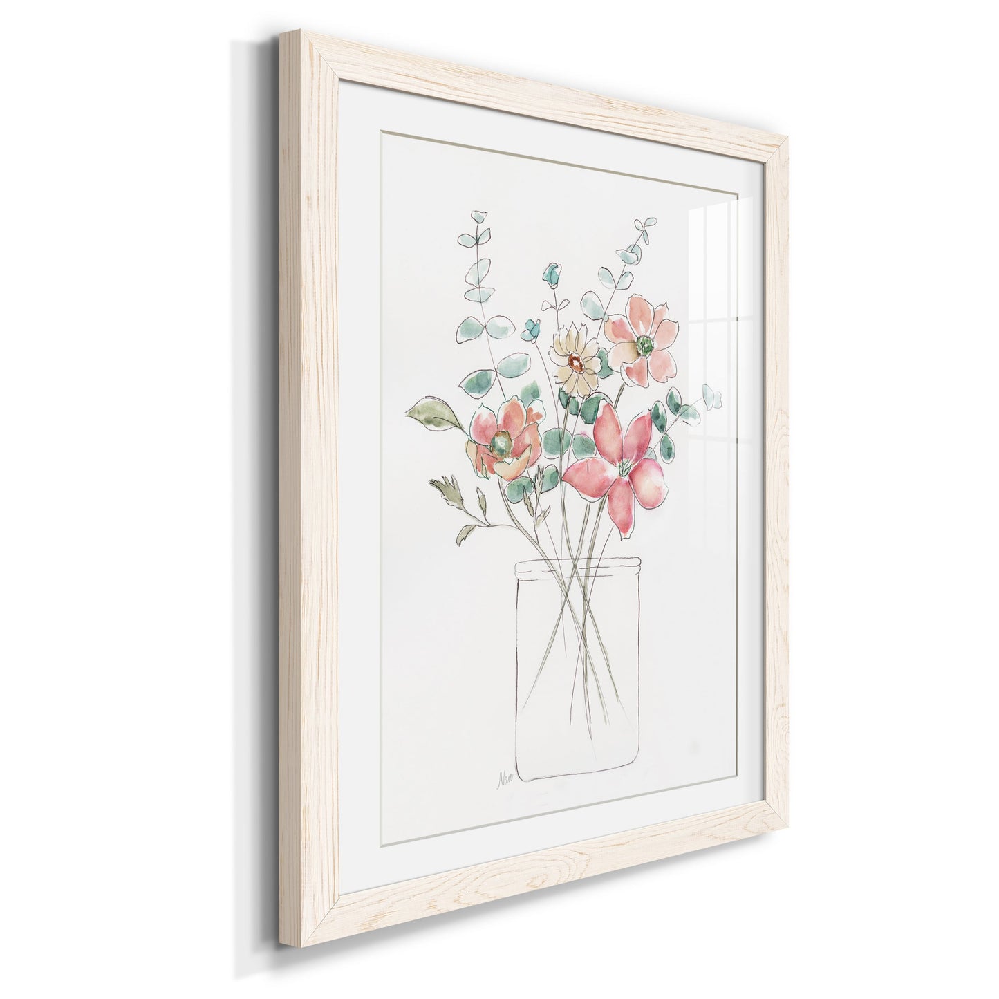 Whimsical Wildflowers I - Premium Framed Print - Distressed Barnwood Frame - Ready to Hang