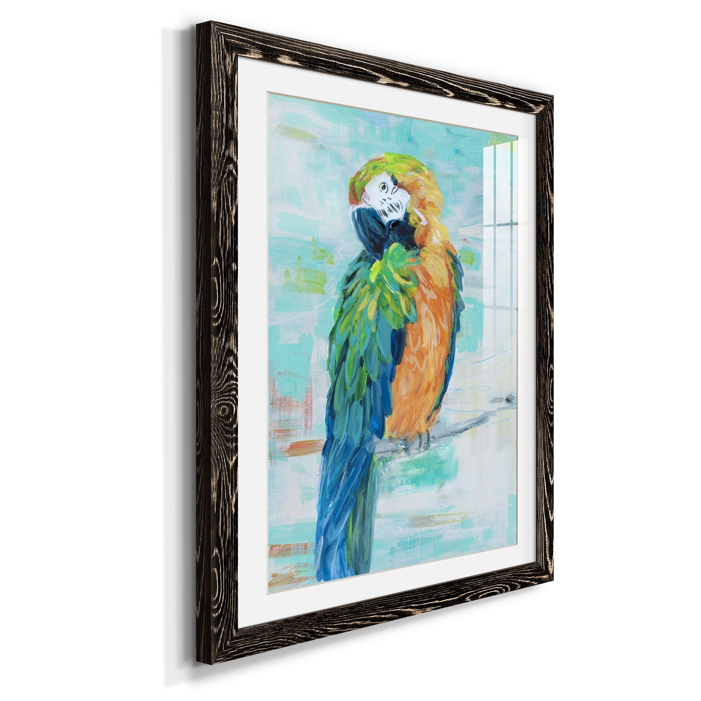 Island Parrot II - Premium Framed Print - Distressed Barnwood Frame - Ready to Hang