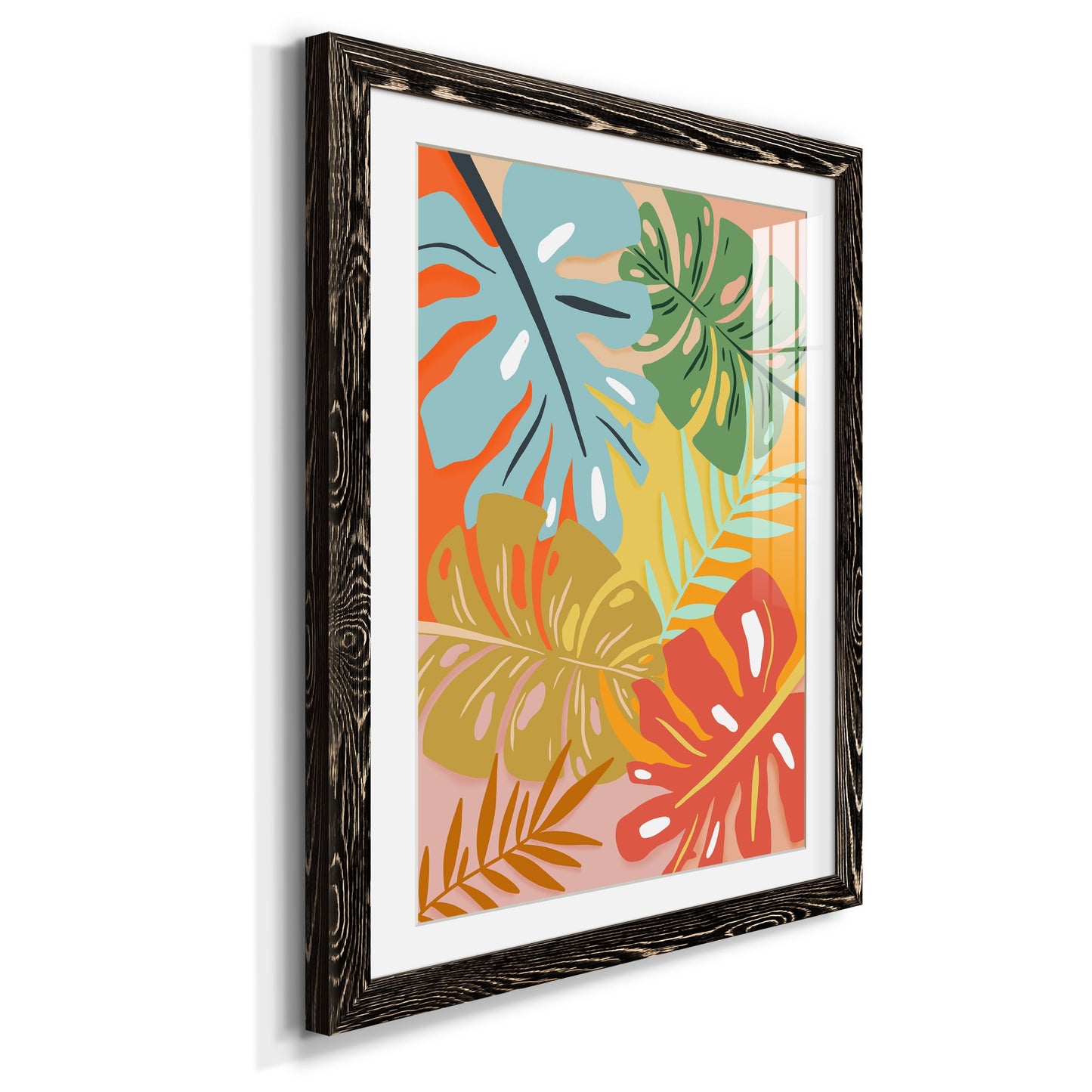 Tropical Foliage I - Premium Framed Print - Distressed Barnwood Frame - Ready to Hang