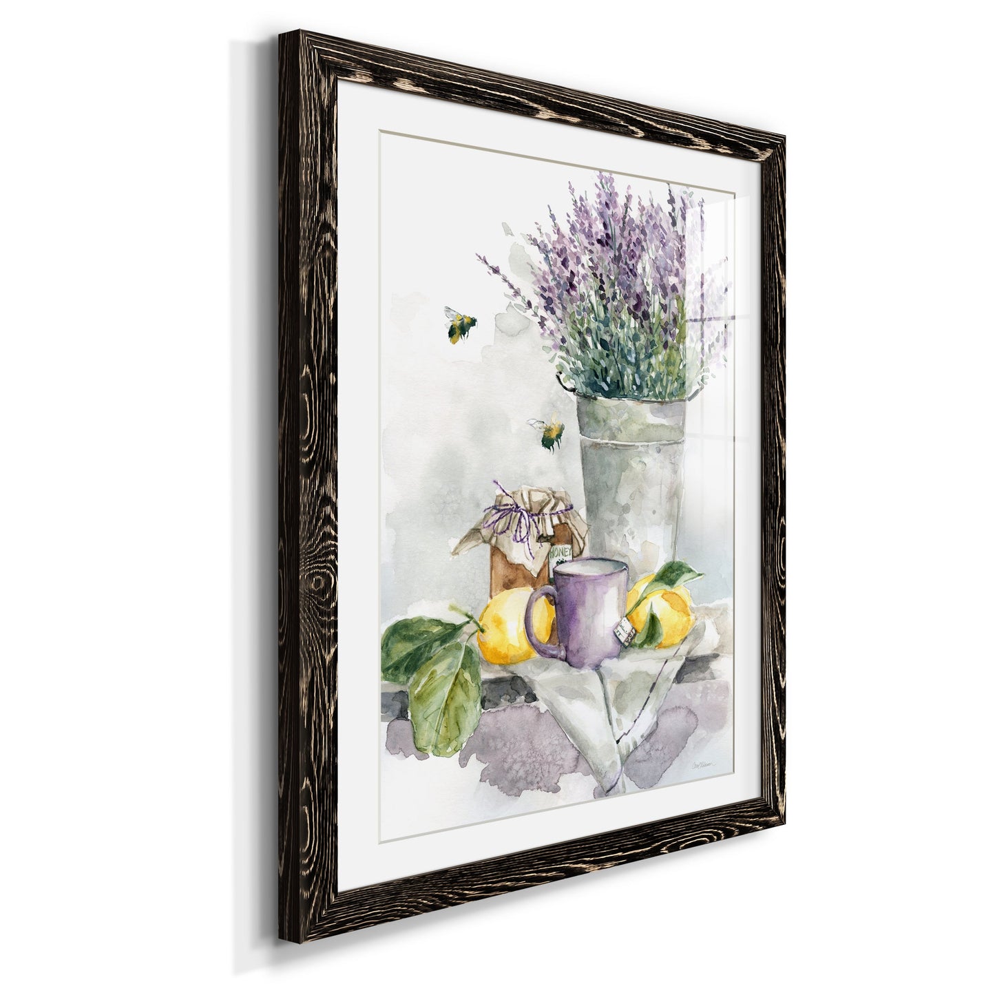 Lavender Lemon and Honey Tea - Premium Framed Print - Distressed Barnwood Frame - Ready to Hang